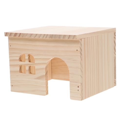Gatuida Multifunktionales Hamsterhaus aus Holz mit Futter Wasserplattform Mehrraum versteck Einfach zu Montieren Stilvolles Kleintier spielhaus für Hamster und Zwerghamster von Gatuida