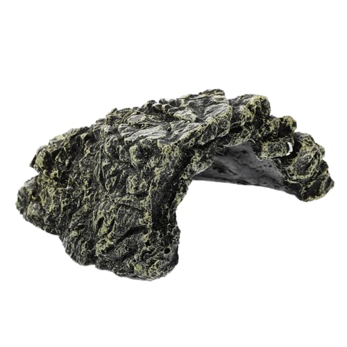 Gatuida Natürliche Terrarium Dekoration Reptilien Höhle aus Resin Vielseitige Versteck Sonnenplattform für Schildkröten und Kleine Reptilien Dekorative Ruhe Spielstätte im Gehege von Gatuida
