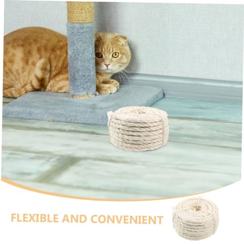 Gatuida Natürliches Sisalseil für Katzenkratzbaum Ersatz Robust Langlebig Vielseitig Einsetzbar DIY Juteseil für Kratzsäule Katzen Zubehör von Gatuida