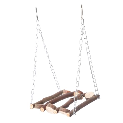 Gatuida Sittichschaukel Aus Natürlichem Holz Nymphensittich-vogelspielzeug Zum Schaukeln Kauen Und Klettern Vogelzubehör Für Käfige Erhöhter Platz Für Kleine Vögel Spielgerät Für Papageien von Gatuida