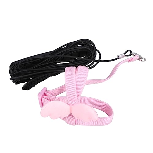 Gatuida Papageien Geschirr Mit Flügeln Elastisches Seil Aus Latex Für Ziervögel Vogelgeschirr Für Papageien Rosa Sicheres Haustier Seil von Gatuida