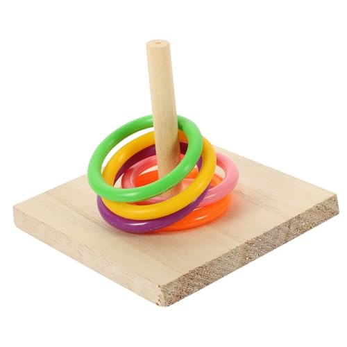 Gatuida Pädagogisches Holzbrett Ringwurfspielzeug für Papageien Interaktives Spielzeug zur Geschicklichkeit und Bewegung Geeignet für Nymphensittiche Wellensittiche und Andere Kleine Vögel von Gatuida