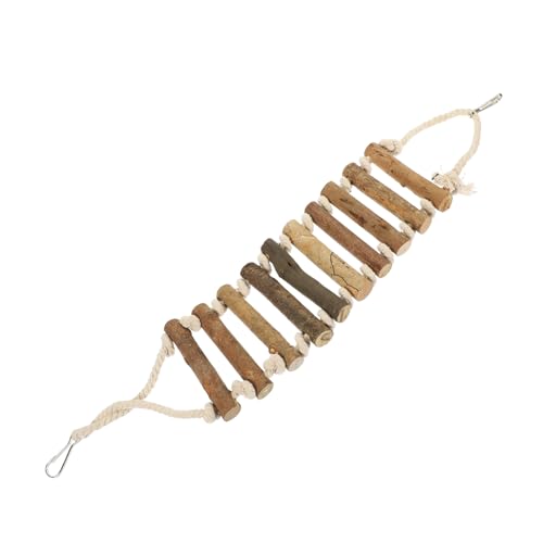 Gatuida Papageien Kletterleiter aus Holz Natürliche Vogelspielzeug Rope Ladder für Kleine und Mittelgroße Vögel Klettergelegenheit für Wellensittiche und Nymphensittiche Installieren und von Gatuida