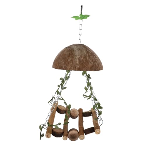 Gatuida Papageien Sitzstange Schaukel aus Holz und Metall Robustes Vogelspielzeug für Wellensittiche und Kleine Papageien Hängende Balance Trainingshilfe Bunte Vogelstange für Käfig von Gatuida