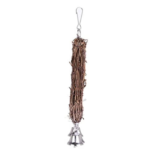 Gatuida Papageien Swing Ring mit Glocken Rattan Hängering für Käfige für Vögel Klettern und Fördert Balance und Koordination Zufällige Farbe Zufällige Farbe von Gatuida