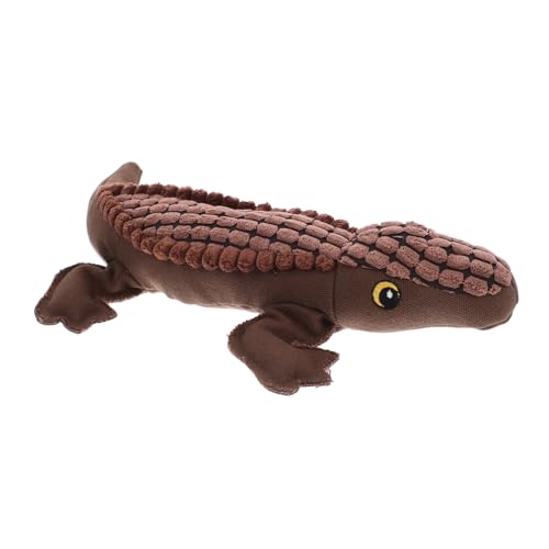 Gatuida Plüsch Alligator Hundespielzeug mit Quietscher Robustes Kauspielzeug für Hunde und Welpen Interaktives Pet Chew Toy Braunes Stofftier für Langlebiges Spielvergnügen von Gatuida