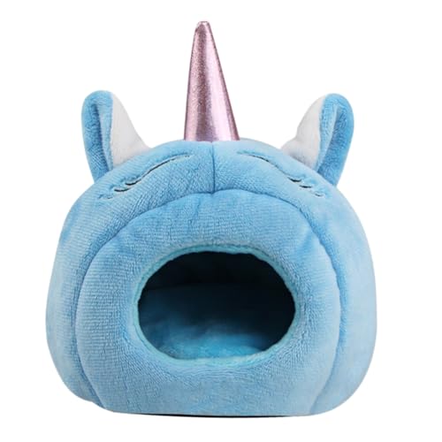 Gatuida Plüsch Hamster Höhle Warmes Kuschelnest mit Abnehmbarem Kissen Winddichtes Kleintier Schlafhaus für Kaninchen Chinchillas Mäuse Waschbares Weiches Versteck für Zufällige Farbe von Gatuida