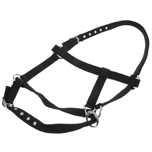 Gatuida Reitsport Trainingsbedarf Ziegenhalfter Sportkopfseil Hobbypferdhalfter Pferdebedarf Eselhalfter Kälberhalfter Reithalfter Ziegenausrüstung Pferdekostüm Schwarzes Nylon von Gatuida