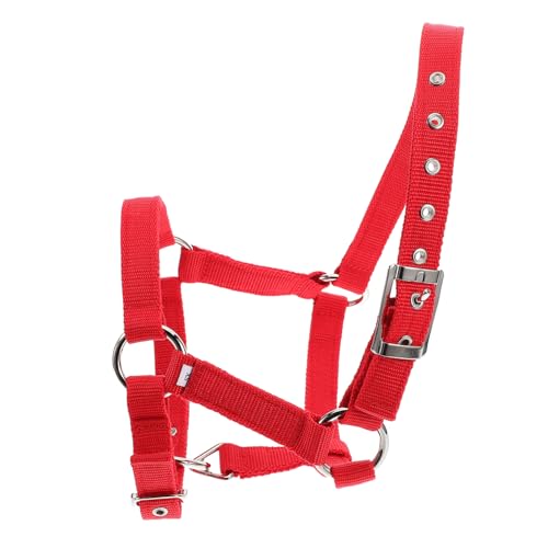 Gatuida Reittraining Für Strickhalfter Für Pferde Pferdekostüm Pferdehalfter Seilhalfter Pferdeleine Abreißbares Halfter Schafhalter Ziegenhalfter Kinnriemenabdeckung Nylon Rot von Gatuida