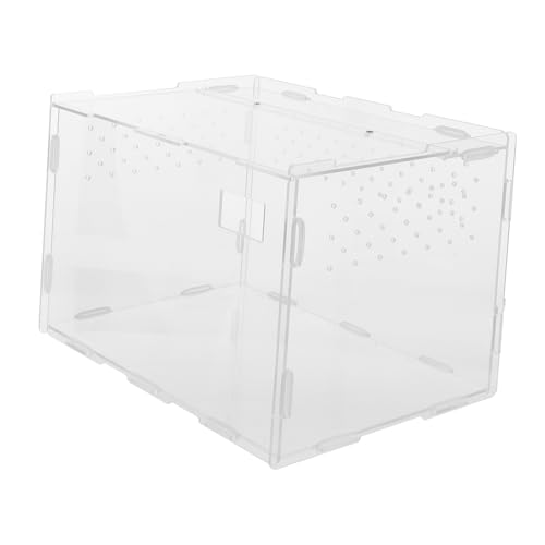 Gatuida Reptilien Fütterungsbox Transparente Terrarien Box für Spinnen und Eidechsen Praktischer Zuchtbehälter mit Belüftungslöchern und Hoher Wetterbeständigkeit von Gatuida