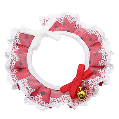 Gatuida Rotes Katzenhalsband mit Spitzen Schleife und Glocke Verstellbar Atmungsaktiv und Langlebig Weiches Modisches Kostümzubehör für Haustiere für Fotos und Partys Gatuida Rotes Katzenhalsband mit Spitzen Schleife und Glocke Verstellbar Atmungsaktiv und Langlebig Weiches Modisches Kostümzubehör für Haustiere für Fotos und Partys von Gatuida