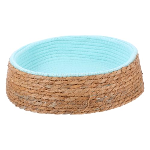 Gatuida Katzenbett Geflochtenes Haustierbett Rattan Hundebett Handgewebtes Katzenkorbbett für Hunde und Katzen Atmungsaktiv Kratzfest Waschbar Haustiernest von Gatuida