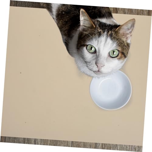 Gatuida Saugfähige Schnell Trocknende Futtermatte für Hunde und Katzen Wasserabsorbierend rutschfest Schmutzfrei Platzsparend Cremefarben für Futter und Wassernäpfe von Gatuida