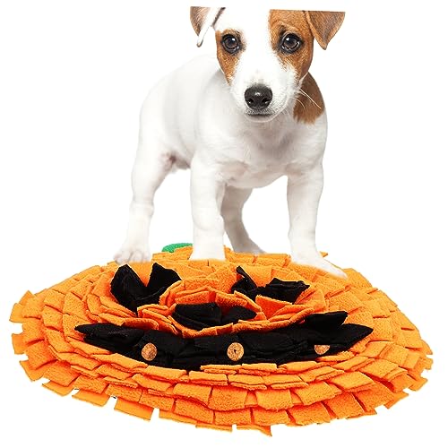 Gatuida Schnüffelmatte für Hunde im Kürbisdesign Leuchtende Große Snuffle Mat für Langsames Füttern Langlebigem Polar Fleece für Haustiere von Gatuida