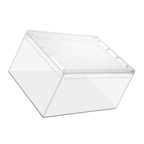 Gatuida Transparenter Auslaufsicherer Terrarienkasten Multifunktionales Aufzuchtbecken für Reptilien und Wie Schlangen Spinnen Skorpione Geckos Einsiedlerkrebse als Zucht und Transportbox von Gatuida