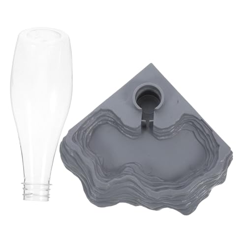 Gatuida Trinkbrunnen Turtle Feeder Reptilienwasser Wasserschale Reptil Haustier Trinken schildkröte wasserspender wasserflasche Wasserbrunnen für Reptilien Echsenwasserfuttermittel Grau von Gatuida