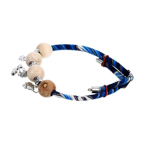 Gatuida Verstellbares Breakaway Katzenhalsband mit Glocke und Holzperlen Sichere Katzenkette für Jungen und Mädchen Modisches Katzen und Kätzchenhalsband für Täglichen Gebrauch Blaues Xs von Gatuida