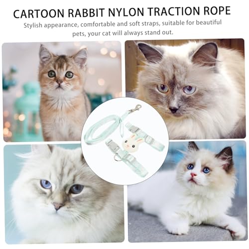 Gatuida Verstellbares Katzen Geschirr mit Nylon Brustgurt für Kleine Katzen Komfortables Flexibles Haustier für Sichere Outdoor Spaziergänge Grün von Gatuida