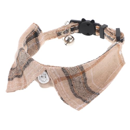 Gatuida Verstellbares Katzenhalsband mit Niedlichem Karomuster und Glöckchen Bequemes Atmungsaktives Haustierhalsband aus Leichtem für Kätzchen und Festliche Anlässe von Gatuida