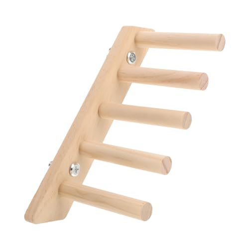Gatuida Vogel Käfig Holz Sitzstange und Kletterleiter für Papageien Wellensittiche und Kleine bis Mittelgroße Vögel Natürlicher Holz Stand zum Klettern Kauen und Krallenpflege Langlebiges von Gatuida