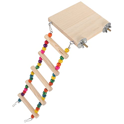 Gatuida Vogel Kletterleiter aus Holz mit Plattform Bunte Vogelspielplatz Leiter für Wellensittiche und Papageien Trainingsspielzeug für Kleine und Mittelgroße Vögel Geeignet für von Gatuida