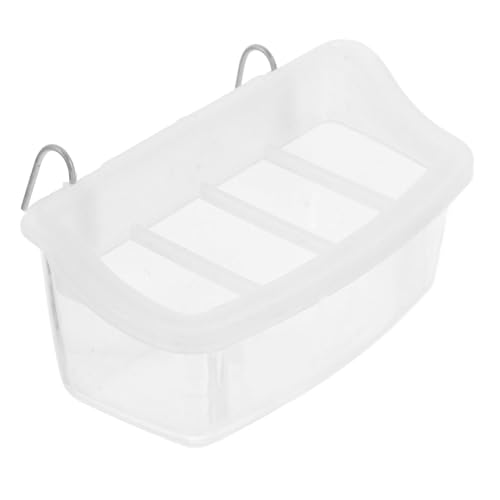 Gatuida Vogelfutterspender mit Spritzschutz Transparente Futterbox für Käfige Hängendes Futter und Wassernapf für Papageien und Kanarienvögel Multifunktionales Zubehör für und von Gatuida
