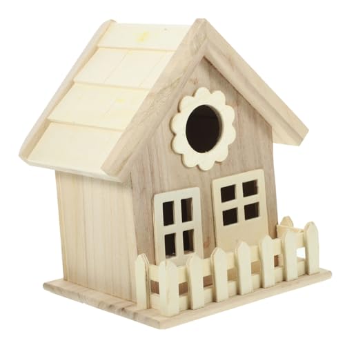 Gatuida Vogelnest gartendeko Garden Decor vogelkäfig Bird cage Birdcage Häuser Dekoration Holzdekor Vogelfutternest Garten Vogelhaus Vogelhütte Vogelhaus aus Holz hölzern Khaki von Gatuida