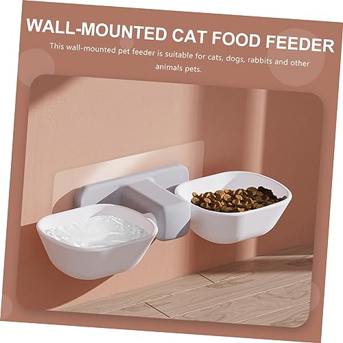 Gatuida Wandmontierte Doppelte Futter und Wasserschale für Katzen Abnehmbarer Langlebiger Futternapf für Haustiere für Katzen Hunde und Kaninchen Schont Boden von Gatuida