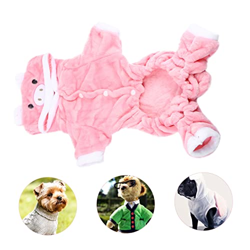 Gatuida Warmer Haustier wintermantel mit Fleece Süßes Rosa Schweinchen Design Weiches Leichtes Hundekostüm für Kleine bis XXL Hunde Modische und Bequeme Hundebekleidung für Kalte Tage von Gatuida