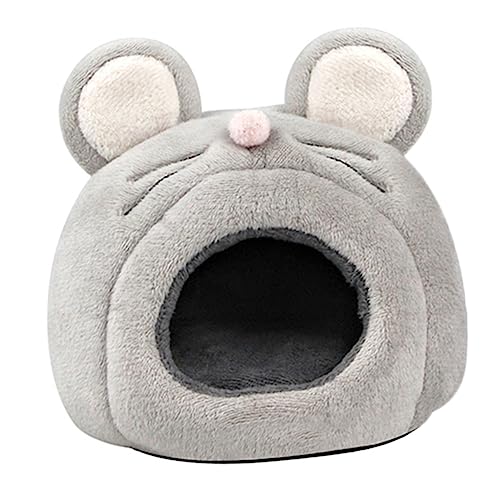 Gatuida Winterheim für Hamster Zwinger Rattenbetten Hamster verstecken Plüsch Chinchillakäfig kanninchenhäuser kaninchenhäuser Nistplatz für Hamster Hamsterschutzhaus Fussel Grey von Gatuida
