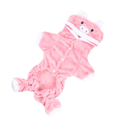 Gatuida Wintermantel für Kleine Hunde Weiches Warmes Fleece Niedliches Rosa Schweinemotiv Bequem und Leicht Anzuziehen für Kalte Tage und Haustierkostüm XXL von Gatuida