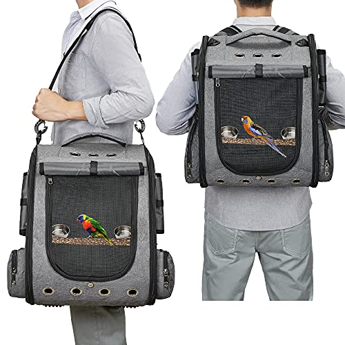 Vogel-Tragetasche, Rucksack, Reise, Papageien-Tasche, Käfig mit Sitzstange, für Sittiche, Nymphensittiche, Vogelkäfig, Tierarzt, Auto, Fluggesellschaften, Flugzeug, zugelassen, Netzgewebe, Vogel-Tragetasche, Rucksack, Reise, Papageien-Tasche, Käfig mit Sitzstange, für Sittiche, Nymphensittiche, Vogelkäfig, Tierarzt, Auto, Fluggesellschaften, Flugzeug, zugelassen, Netzgewebe, von Gatycallaty