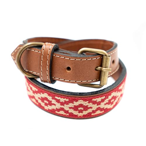 GauchoLife Guarda Pampa Hundehalsband, Leder, Größe L, Rot von GauchoLife