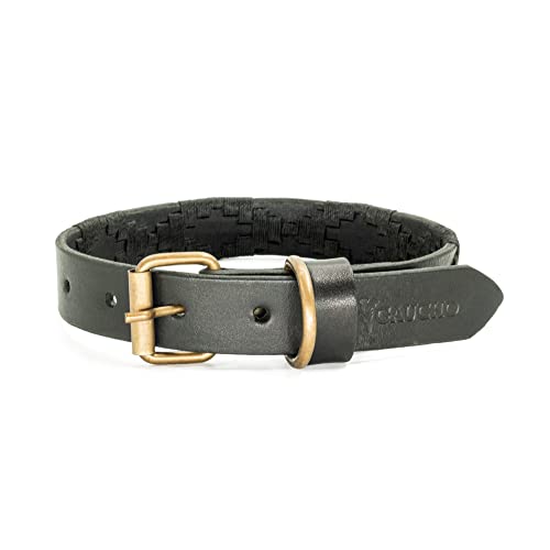GauchoLife Polo Black XS Hundehalsband, Leder, handgenäht (schwarz, XS) von GauchoLife