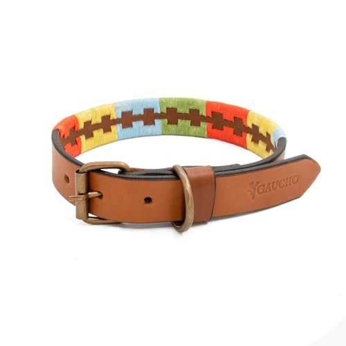 GauchoLife Polo Hundehalsband, Leder, handgenäht, Größe S, Sommer von GauchoLife