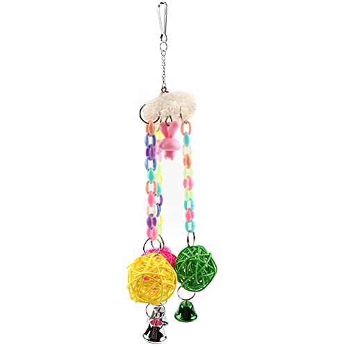 Buntes Papagei Rattan Ball Swing -Kauspielzeug für Vögel, das das Klettern hängt (kleine und mittlere Papageien 30 cm farbenfroh Buntes Papagei Rattan Ball Swing -Kauspielzeug für Vögel, das das Klettern hängt (kleine und mittlere Papageien 30 cm farbenfroh von Gavigain
