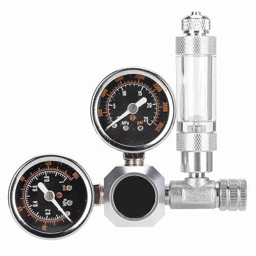 CO2 -Regler Aquarium Dual Gauge Display Blasenzählerprüfung Ventil (Normal Large Double Watch G5/8 Interface) von Gavigain
