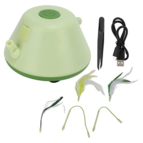 Gavigain 3 in 1 Interaktives Katzenspielzeug, Federlicht, 3 -Gang -Modi, Hindernisempfindung, wiederaufladbare Batterie für Katzen Angstlinderung und Bewegung (Green) von Gavigain