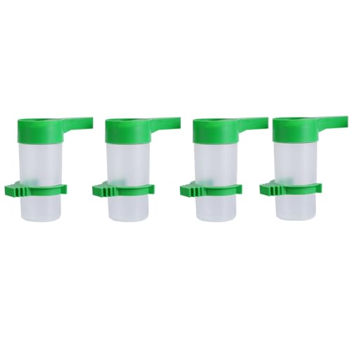 Gavigain 4 Pack Vogeltrinker -Feeder, multifunktionales Design, robuster Kunststoff, kompakt und leicht, für kleine Vögel wie Papageien, Wellenstoffen, Cockatiels von Gavigain