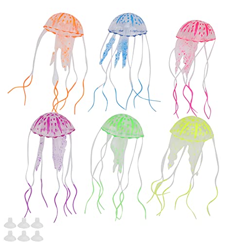Gavigain 6 Pack Silikon -Qualle -Aquarium -Dekorationen, Leuchten unter Lichtern, Nicht, für Fischbehälter und Aquariumdekoration Gavigain 6 Pack Silikon -Qualle -Aquarium -Dekorationen, Leuchten unter Lichtern, Nicht, für Fischbehälter und Aquariumdekoration von Gavigain