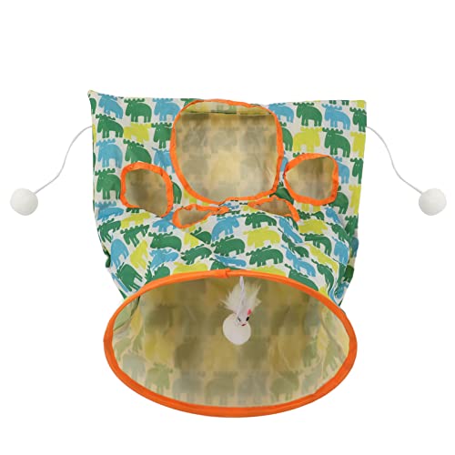 Gavigain Cat Tunnel, 30 cm x 50 cm, interaktives zusammenklappbares Spielzeug, Robustes Polyester, Plüschkugel und sicher und tragbar für Katzen Aller Größen (Deer) von Gavigain