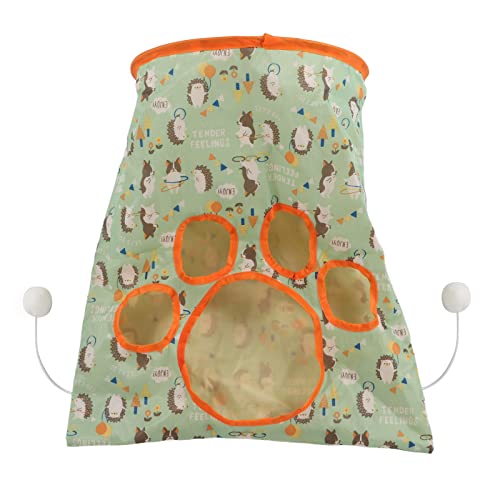 Gavigain Cat Tunnel, 30 cm x 50 cm, interaktives zusammenklappbares Spielzeug, Robustes Polyester, Plüschkugel und sicher und tragbar für Katzen Aller Größen (Green Hedgehog) von Gavigain