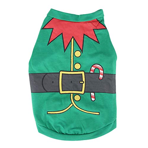 Gavigain Christmas Haustierkleid, Weihnachtsbaummuster, weiches Polyester, leicht und atmungsaktiv für kleine Hunde und Katzen (S) von Gavigain