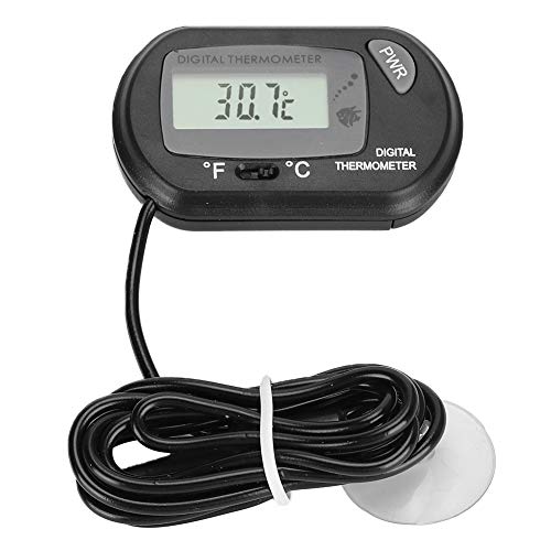 Gavigain Digital LCD Aquarium -Thermometer, genaue Temperaturüberwachung, Saugnäpfe zur einfachen Installation, Celsius Fahrenheit -Display für Fischbesitzer (Black) von Gavigain