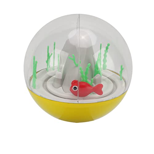 Gavigain Electric Ocean Ball Cat Toy Spielzeug, interaktiver Schwimmfisch, Berührung aktiviert, batteriebetrieben, ABS, für Innenkatzen (Yellow) von Gavigain