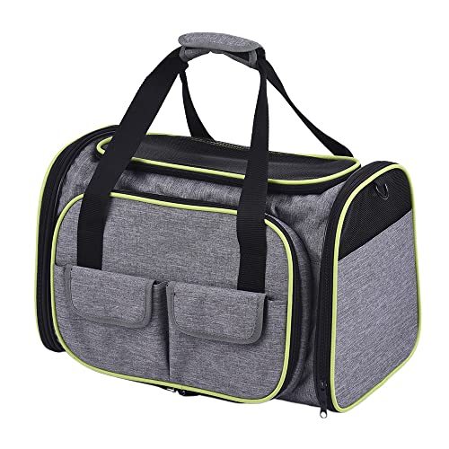 Gavigain Foldable Pet Carrier, erweiterbares Design, Fluggesellschaft zugelassen, mehrere Tragetaschen, Lagerentaschen für kleine Hunde bis zu 15 Pfund von Gavigain