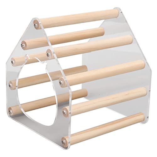 Gavigain Hamster Holzhaus kleine Haustiere Versteck Hütte Klettern Spielzeug für goldenen Seidenbär (Large 15x10x10cm/ 5.91x3.94in) von Gavigain