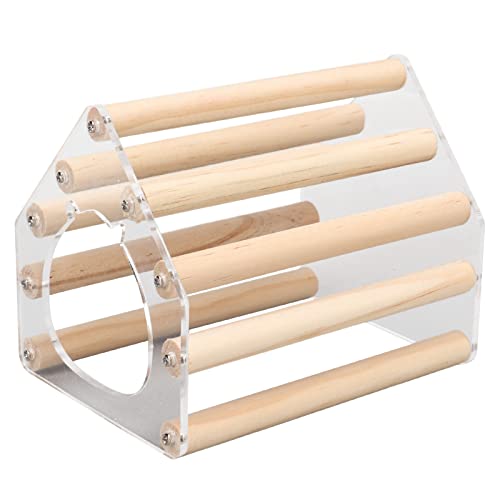 Gavigain Hamster Holzhaus kleine Haustiere Versteck Hütte Klettern Spielzeug für goldenen Seidenbär (Small 9x9x11cm/ 3.54x3.54x4.33in) von Gavigain