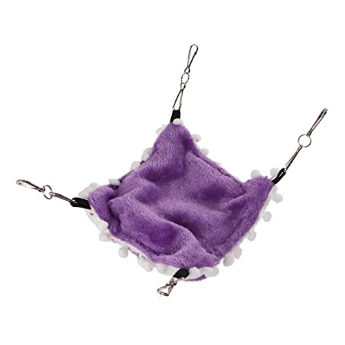Gavigain Hamster Segelflugzeug Hängematte doppelte Plüschpila -Hängematte für kleine Haustiere (Girl Purple) von Gavigain