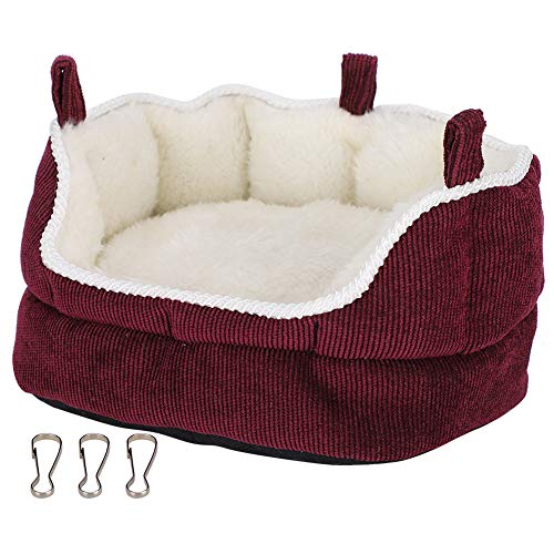 Gavigain Hamster warmes Sofa Nest weich Bequeme Schwung für kleine Haustiere Hamster Goldener Hamster Zuckergleiter Wein Rot rot von Gavigain